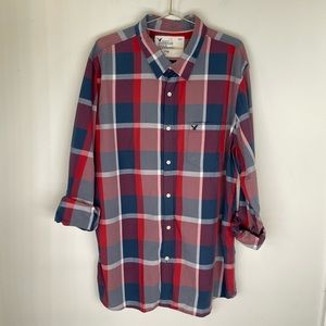 American Eagle XXL Plaid Dress Button Down Shirt